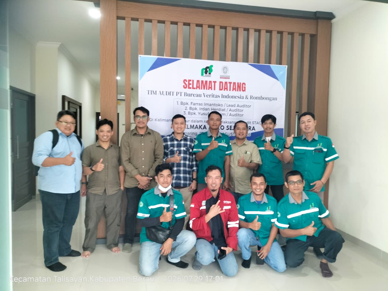 Foto bersama Audit ISPO Stage II PT Palmaka Agro Sejahtera